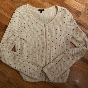 Tildon Zip-Up Cardigan w/ Decorative Silver Beads